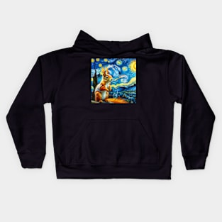 Starry Night Squirrel Tee - A Celestial Celebration for Squirrel Appreciation Day Kids Hoodie